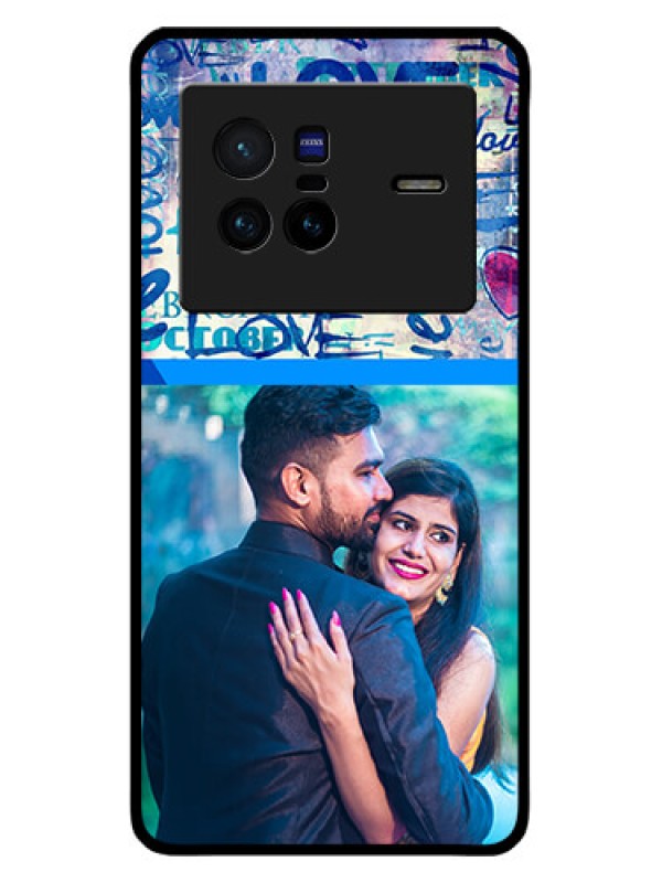 Custom Vivo X80 5G Custom Metal Phone CaseColorful Love Design