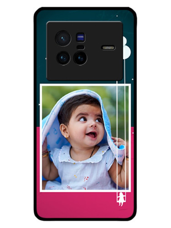 Custom Vivo X80 5G Custom Metal Phone CaseCute Girl With Cloud Design