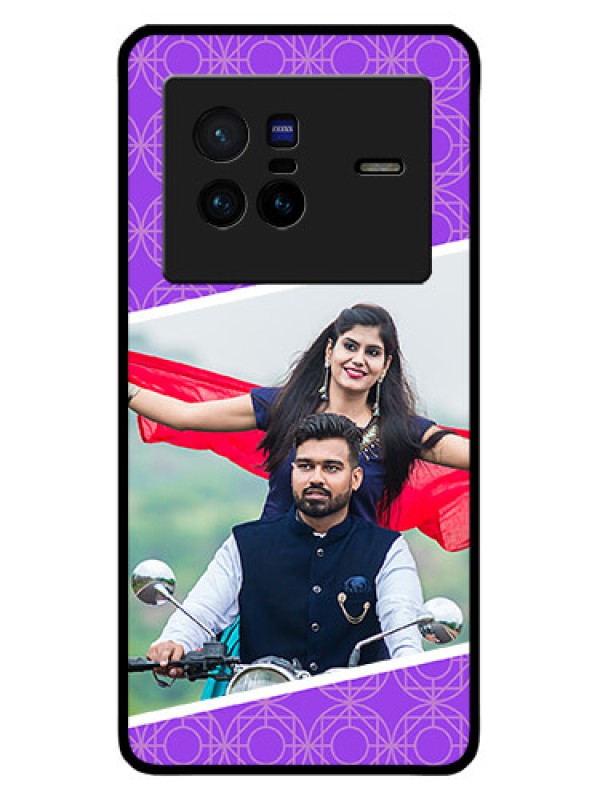 Custom Vivo X80 5G Custom Metal Phone CaseViolet Color Pattern Design