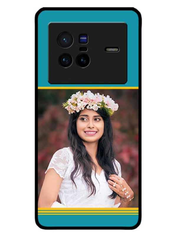 Custom Vivo X80 5G Custom Metal Phone CaseYellow and Blue Design