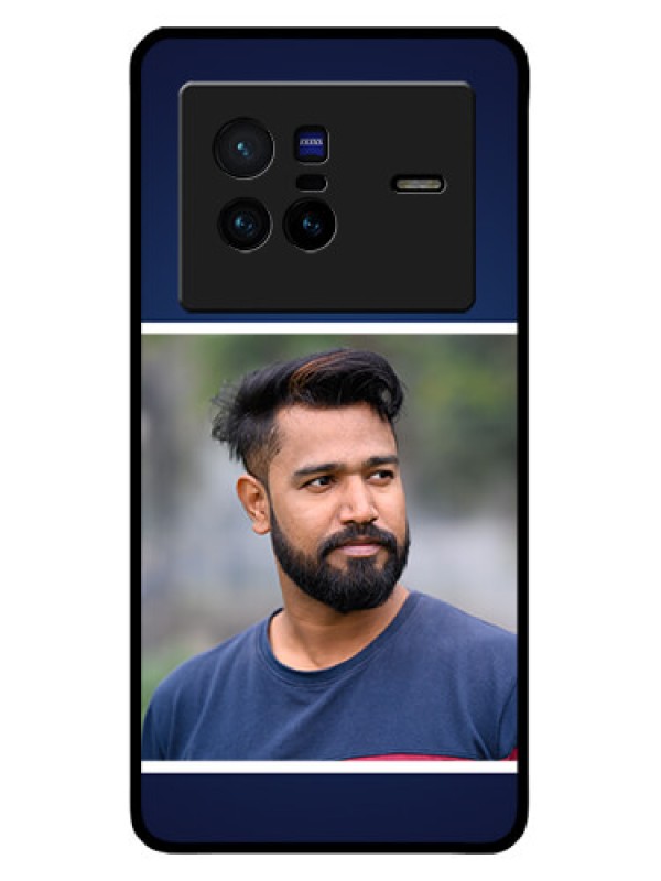 Custom Vivo X80 5G Custom Metal Phone CaseSimple Royal Blue Design