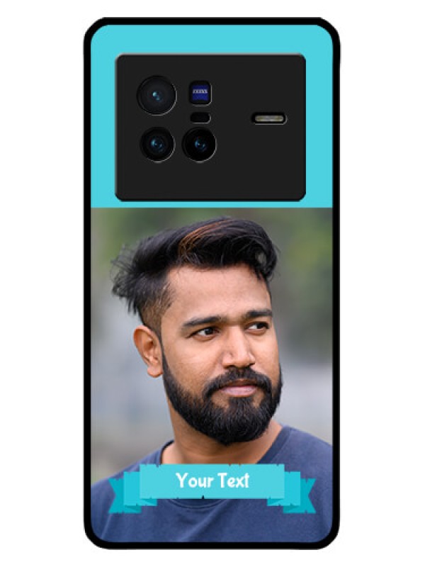 Custom Vivo X80 5G Custom Metal Phone CaseBlue Color Design