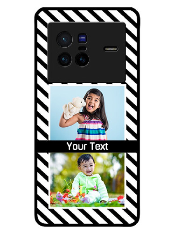 Custom Vivo X80 5G Custom Metal Phone CaseBlack And White Stripes Design