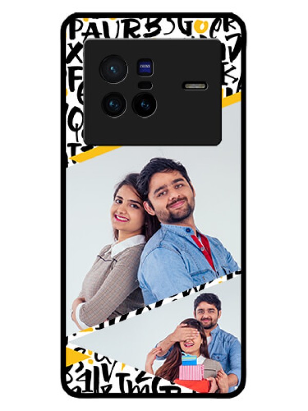 Custom Vivo X80 5G Custom Metal Phone CaseLetters Pattern Design