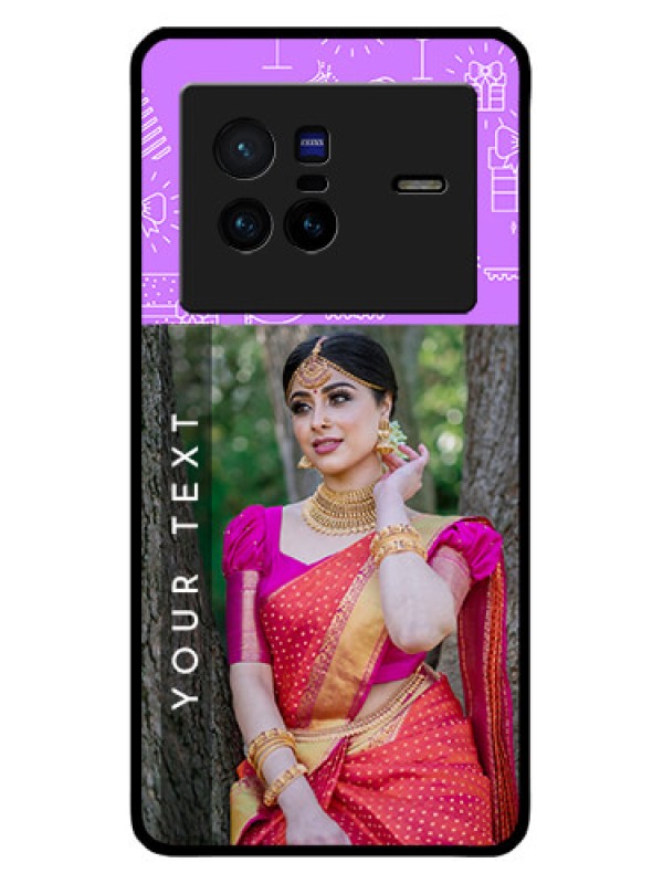 Custom Vivo X80 5G Custom Metal Phone CaseBirthday Icons Design