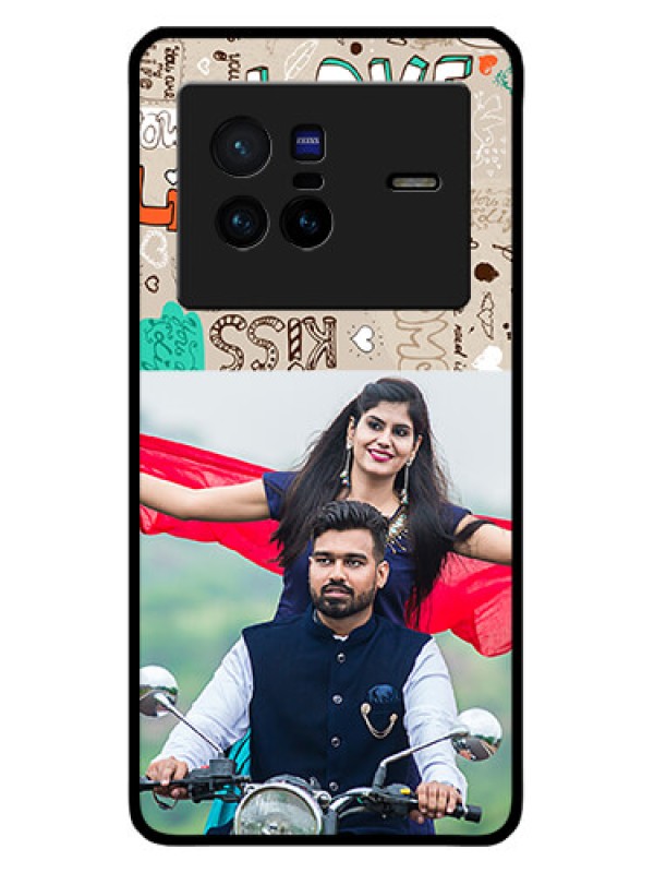 Custom Vivo X80 5G Custom Metal Phone CaseLove Doodle Pattern