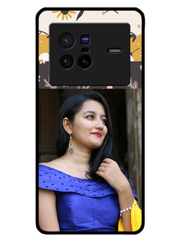 Custom Vivo X80 5G Custom Metal Phone CaseStylish Floral Design