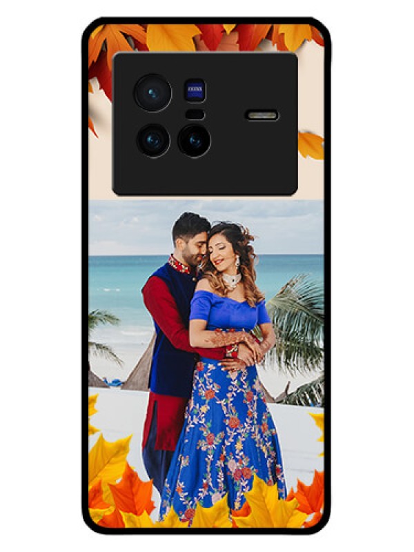 Custom Vivo X80 5G Custom Metal Phone CaseAutumn Maple Leaves Design