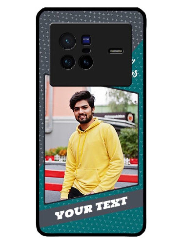 Custom Vivo X80 5G Custom Metal Phone CaseBackground Pattern Design With Quote