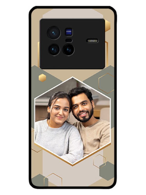Custom Vivo X80 5G Custom Metal Phone CaseStylish Hexagon Pattern Design