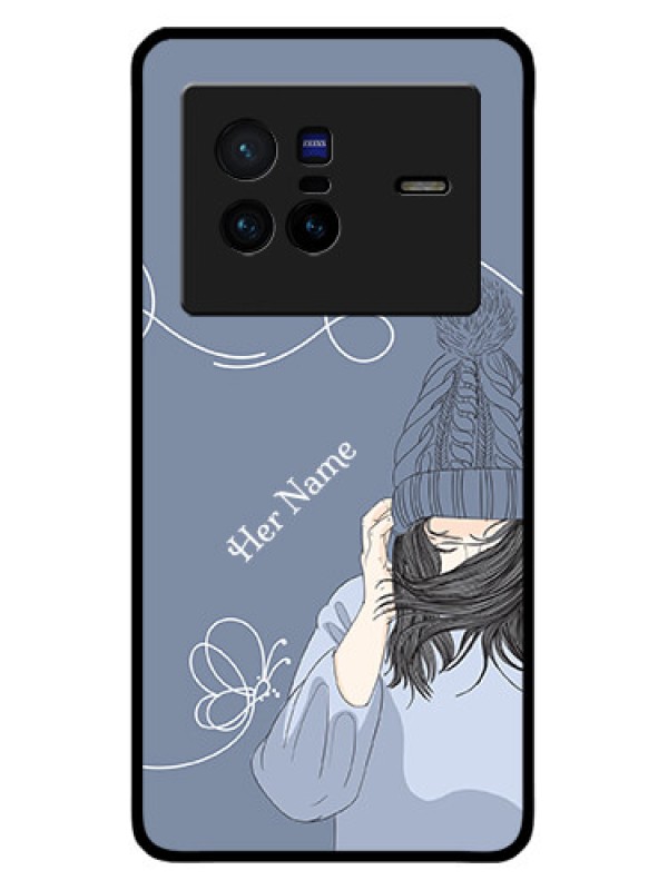 Custom Vivo X80 5G Custom Metal Phone CaseGirl In Winter Outfit Design