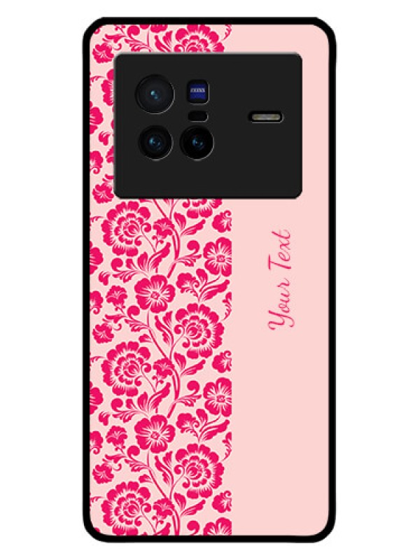 Custom Vivo X80 5G Custom Metal Phone CaseAttractive Floral Pattern Design