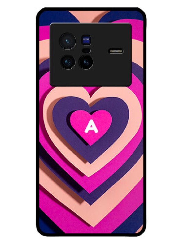 Custom Vivo X80 5G Custom Metal Phone CaseCute Heart Pattern Design