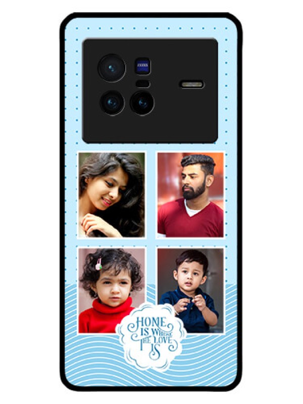 Custom Vivo X80 5G Custom Metal Phone CaseCute Love Quote With 4 Pic Upload Design