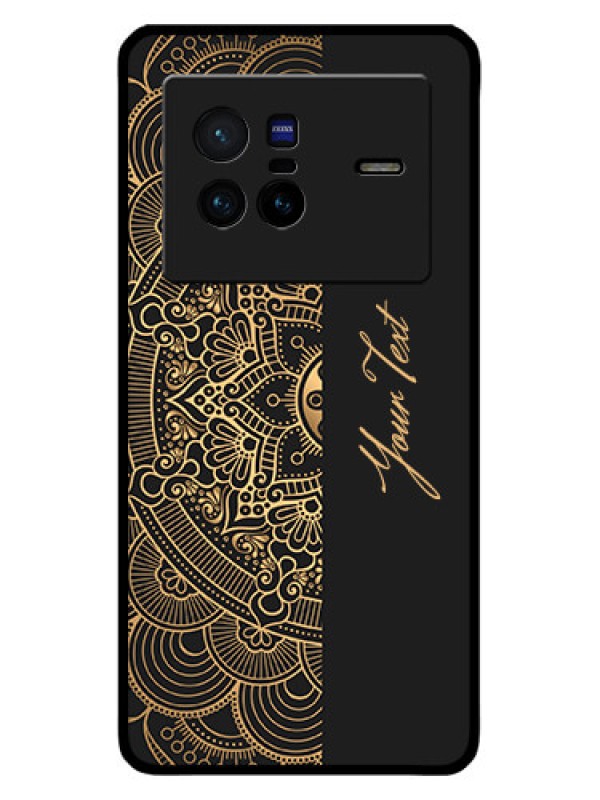 Custom Vivo X80 5G Custom Metal Phone CaseMandala Art With Custom Text Design