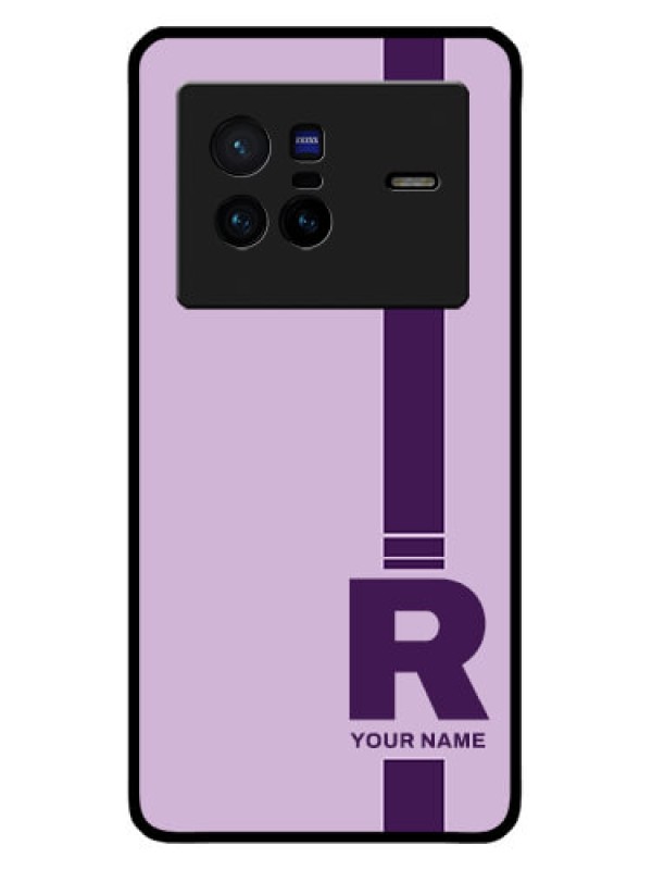 Custom Vivo X80 5G Custom Metal Phone CaseSimple Dual Tone Stripe With Name Design