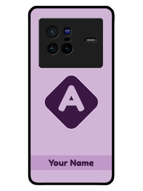 Custom Vivo X80 5G Custom Metal Phone CaseCustom Letter In Curved Badge Design