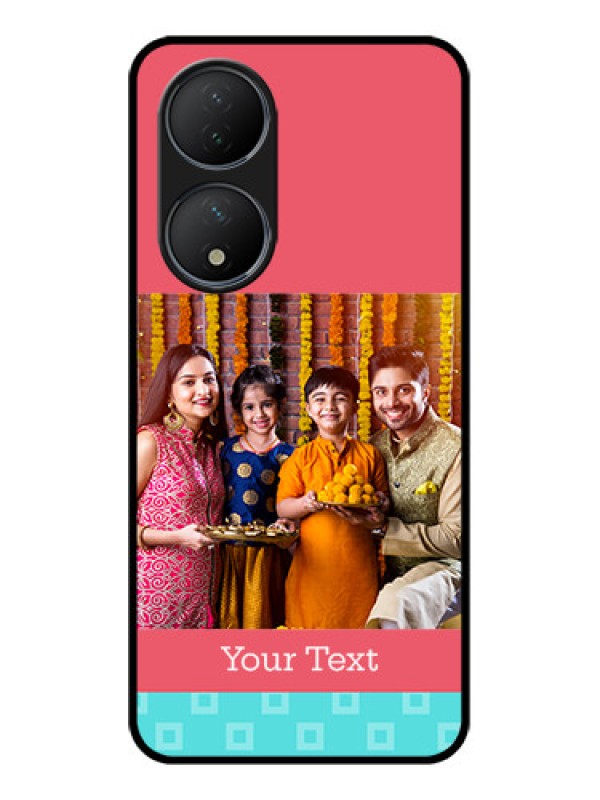 Custom Vivo Y100 Custom Metal Phone Case - Peach and Blue Color Design