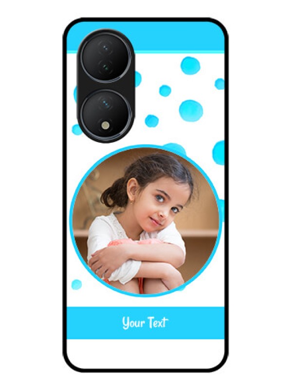 Custom Vivo Y100 Custom Metal Phone Case - Blue Bubbles Pattern Design