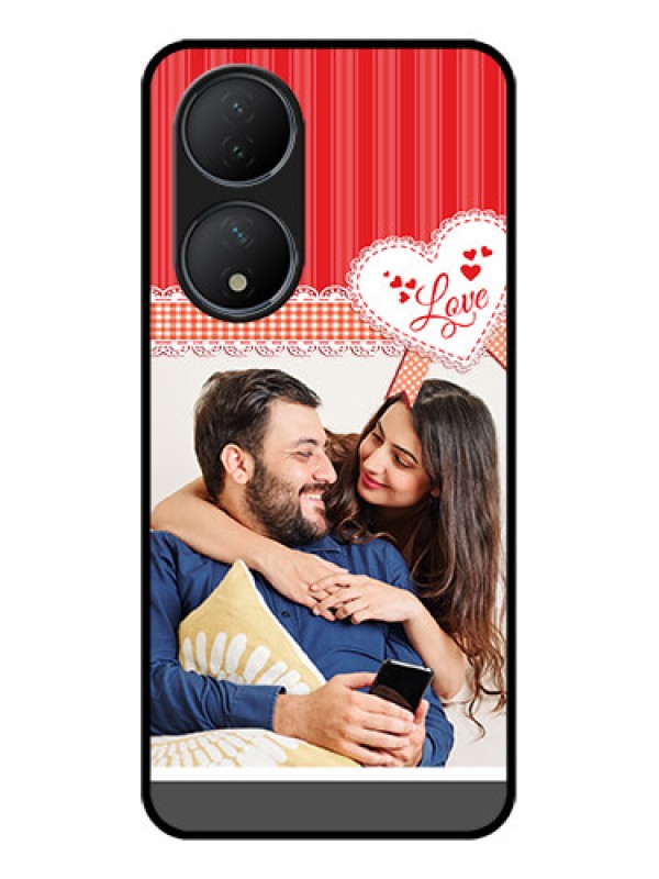 Custom Vivo Y100 Custom Metal Phone Case - Red Love Pattern Design
