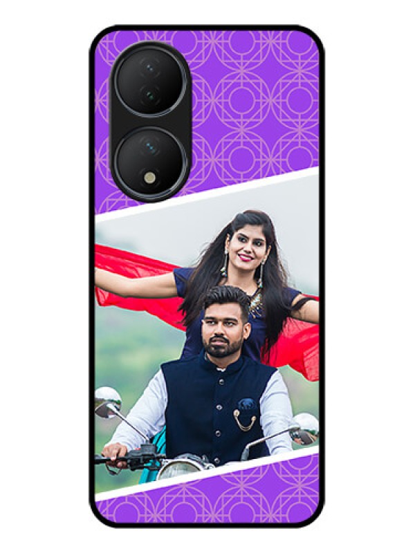 Custom Vivo Y100 Custom Metal Phone Case - Violet Color Pattern Design