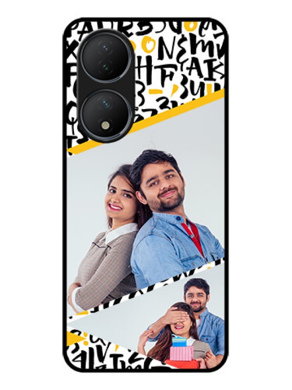 Custom Vivo Y100 Custom Metal Phone Case - Letters Pattern Design