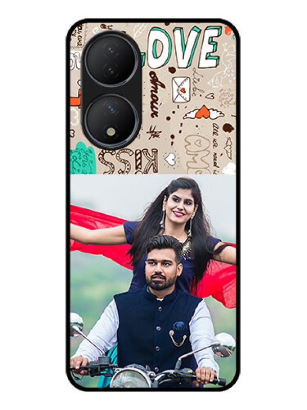 Custom Vivo Y100 Custom Metal Phone Case - Love Doodle Pattern