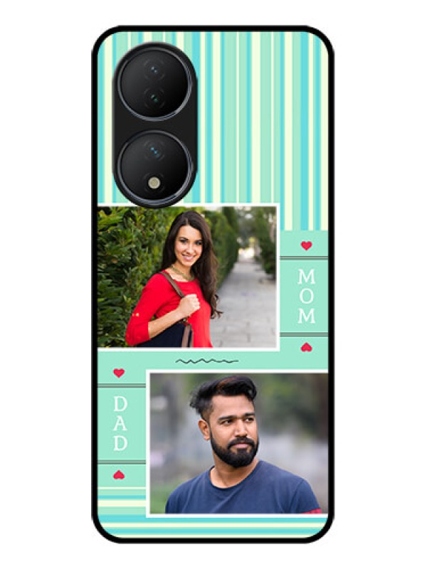 Custom Vivo Y100 Custom Metal Phone Case - Mom and Dad Pic Design