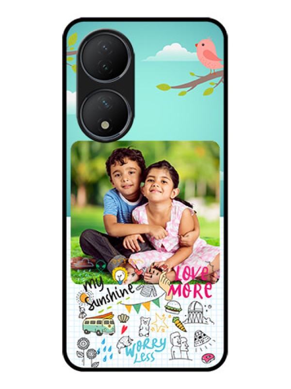 Custom Vivo Y100 Custom Metal Phone Case - Doodle Love Design