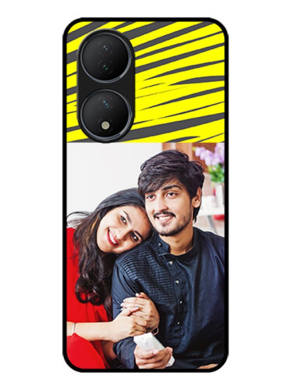 Custom Vivo Y100 Custom Metal Phone Case - Yellow Abstract Design