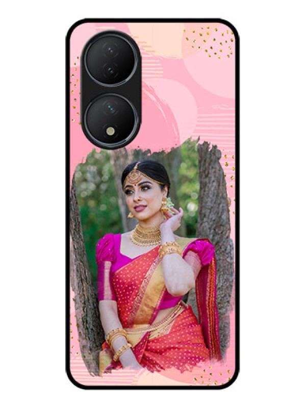 Custom Vivo Y100 Custom Metal Phone Case - Gold Glitter Splash Design