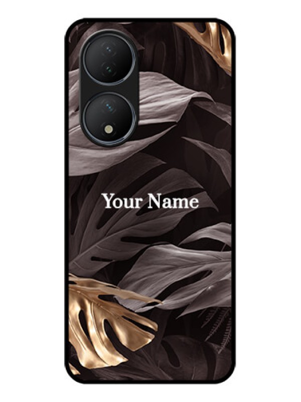 Custom Vivo Y100 Custom Metal Phone Case - Wild Leaves Digital Paint Design