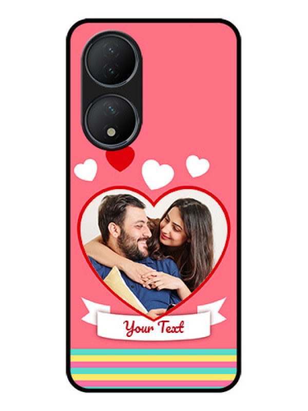 Custom Vivo Y100A Custom Metal Phone Case - Love Shapes Doodle Design