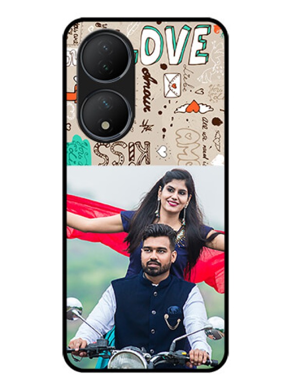 Custom Vivo Y100A Custom Metal Phone Case - Love Doodle Pattern