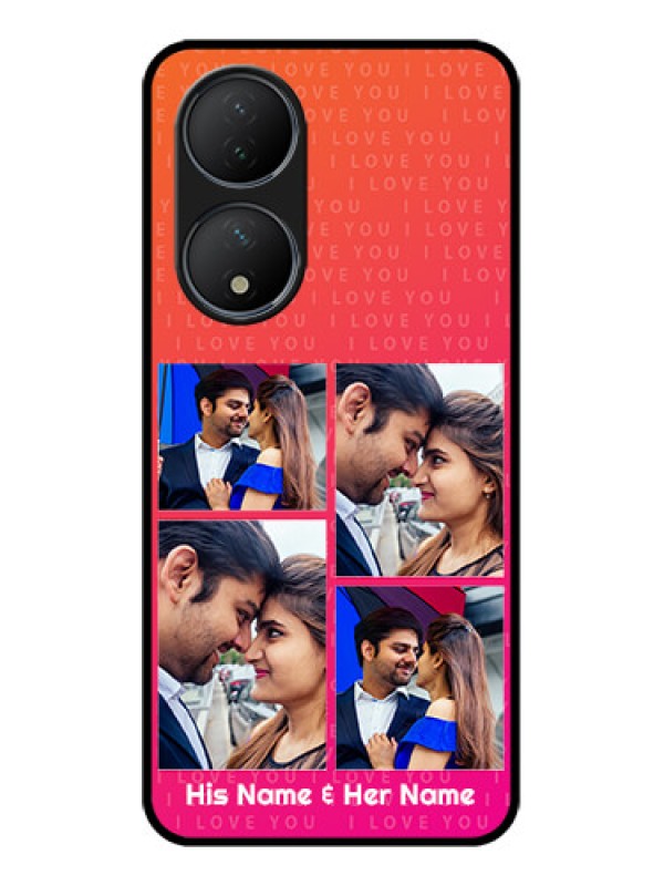 Custom Vivo Y100A Custom Metal Phone Case - I Love You Pink Design