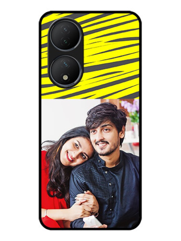 Custom Vivo Y100A Custom Metal Phone Case - Yellow Abstract Design