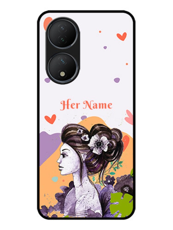 Custom Vivo Y100A Custom Metal Phone Case - Woman And Nature Design