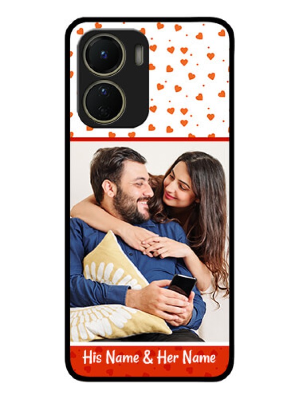 Custom Vivo Y16 Custom Metal Phone Case - Orange Love Symbol Design