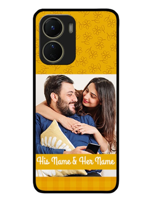 Custom Vivo Y16 Custom Metal Phone Case - Yellow Floral Design