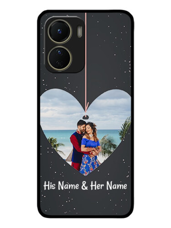 Custom Vivo Y16 Custom Metal Phone Case - Hanging Heart Design