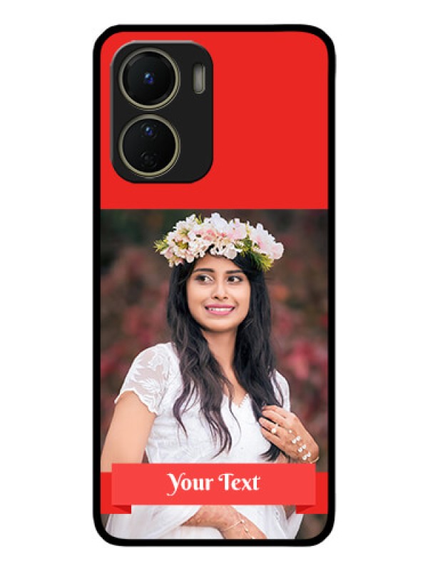 Custom Vivo Y16 Custom Metal Phone Case - Simple Red Color Design