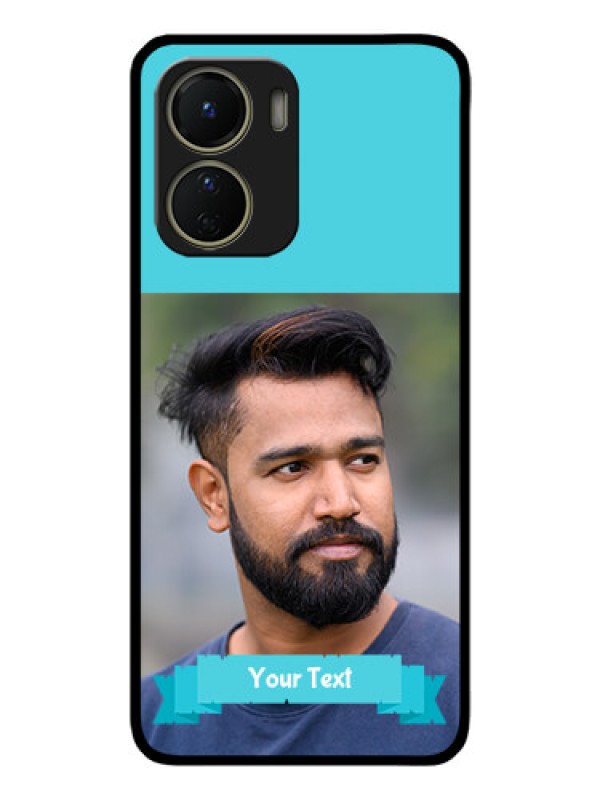 Custom Vivo Y16 Custom Metal Phone Case - Blue Color Design