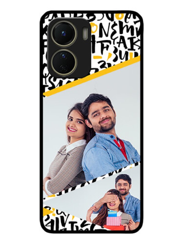 Custom Vivo Y16 Custom Metal Phone Case - Letters Pattern Design