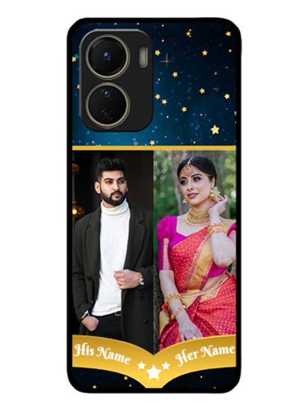 Custom Vivo Y16 Custom Metal Phone Case - Galaxy Stars Backdrop Design
