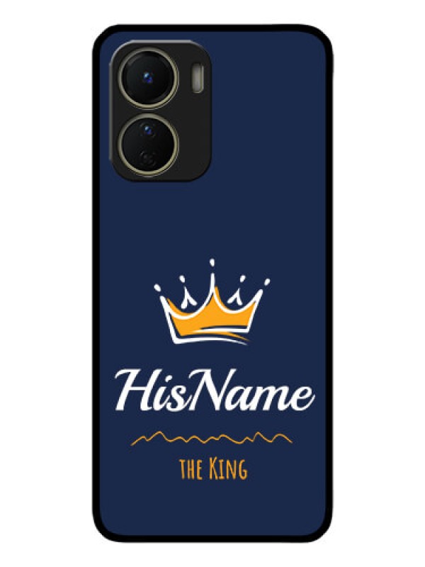 Custom Vivo Y16 Custom Metal Phone Case - King With Name Design