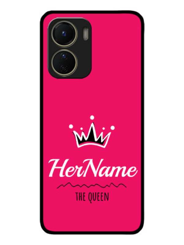 Custom Vivo Y16 Custom Metal Phone Case - Queen With Name Design
