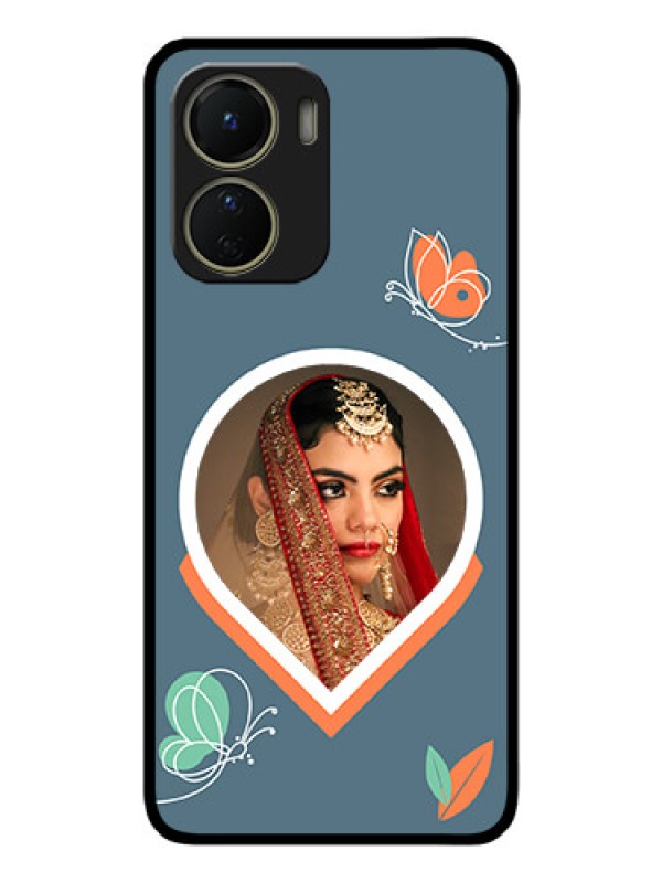 Custom Vivo Y16 Custom Metal Phone Case - Droplet Butterflies Design