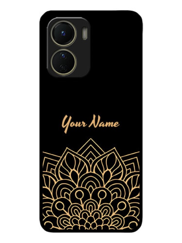 Custom Vivo Y16 Custom Metal Phone Case - Golden Mandala Design