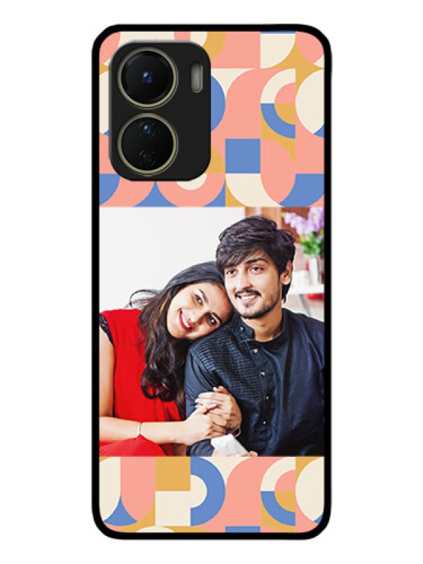 Custom Vivo Y16 Custom Metal Phone Case - Semi - Circle Maze Pattern Design