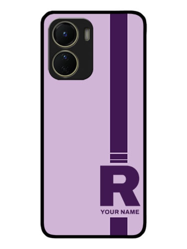 Custom Vivo Y16 Custom Metal Phone Case - Simple Dual Tone Stripe With Name Design